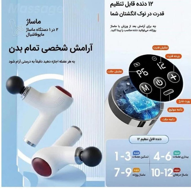 ماساژور تفنگی دو در یک شواک مدل YX‑750
